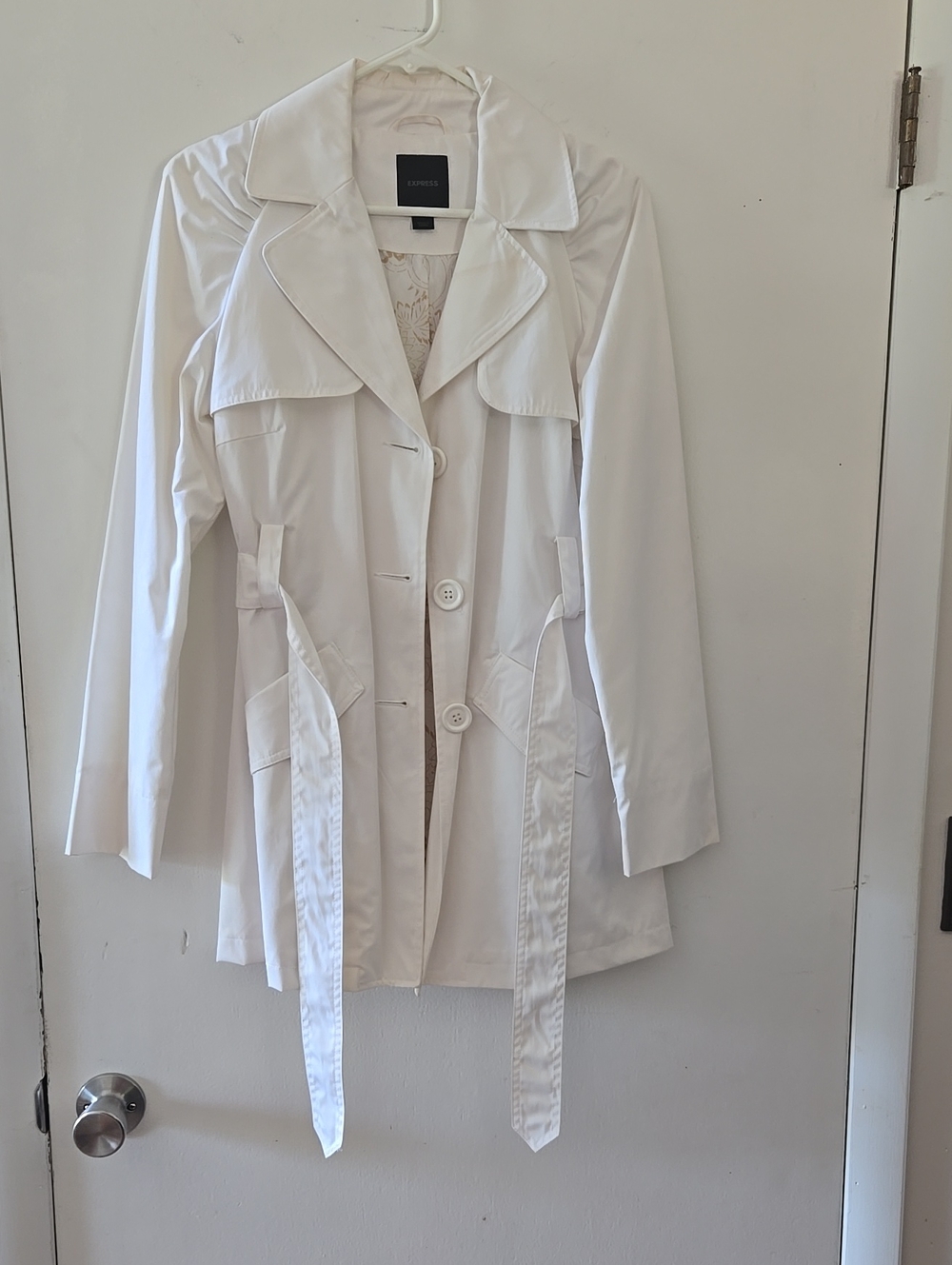 Classic White Trench Coat - Women's Lightweight Belted Jacket